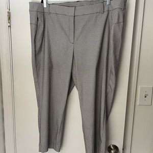 Lane Bryant Womens Plus Size 26 Black‎ White Geometric Crop Pants